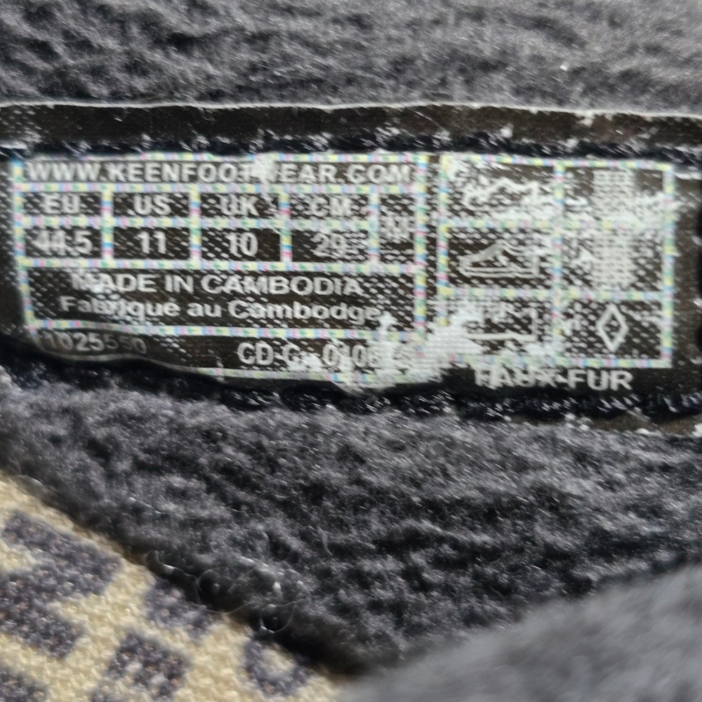 KEEN Howser II Slipper Mens 11 Grey Wool Faux Fur Lining Bungee Clog 1025550 - Picture 8 of 9